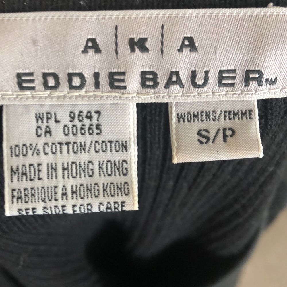 Vintage Eddie Bauer Ribbed Black Crew Neck Sweater Small - Picture 5 of 5